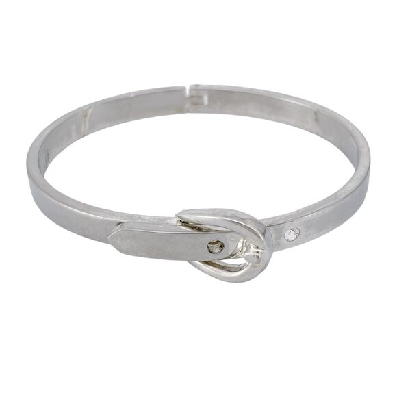 Vintage Sterling Silver 925 27.7 Grams Belt Buckle Bangle Bracelet 6.5"-7" - Picture 3 of 10